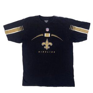 Reebok NFL New Orleans Saints Football Sideline Black Tshirt - M